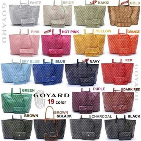 all goyard colors|goyard tote colors.